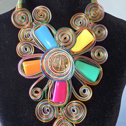 Retro, Exaggerated, Maximalism Necklace w/Earrings