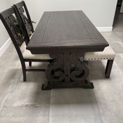 Dining Table - 2 Chairs + Bench 