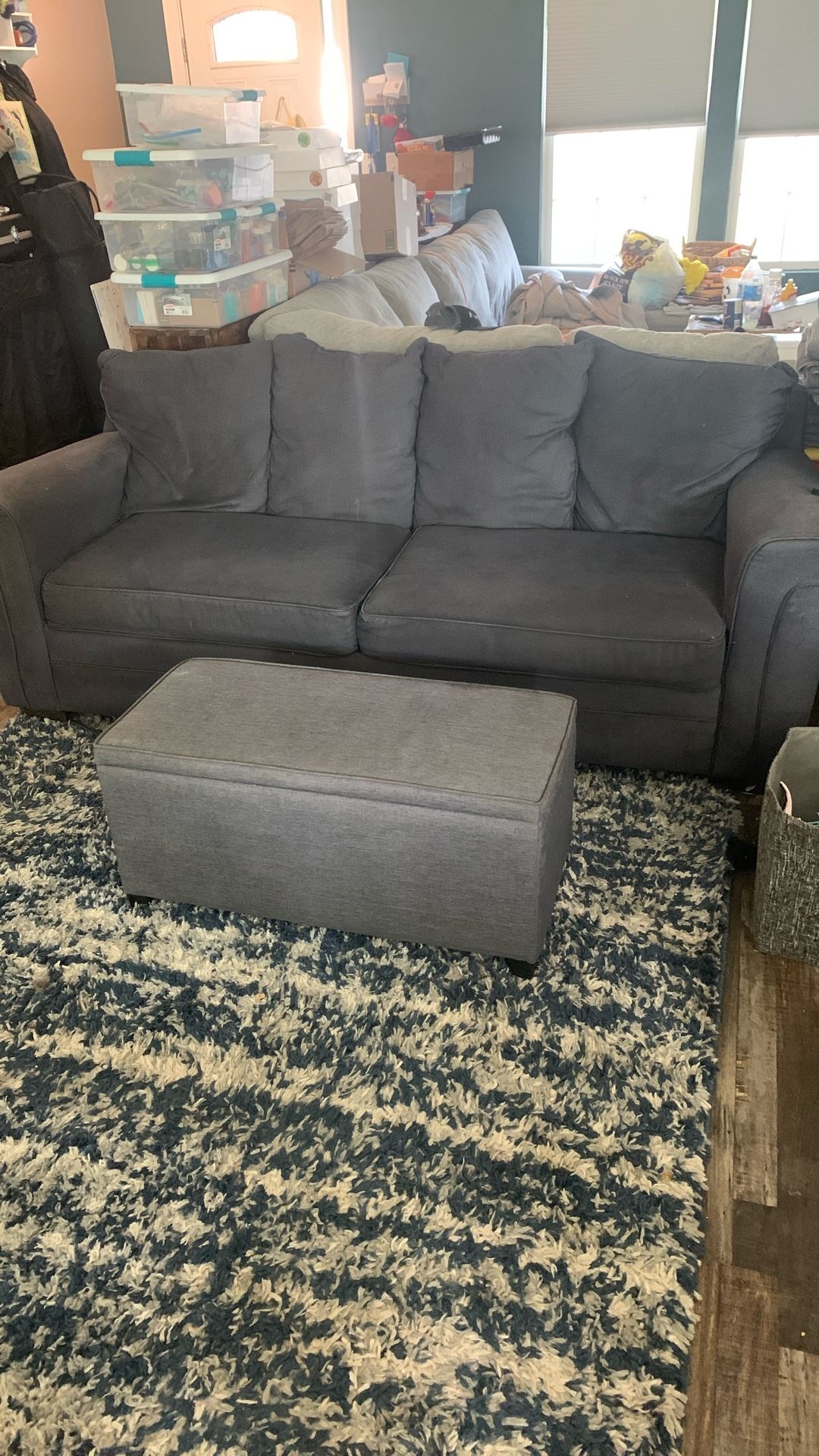 Grey Couch / Ottoman