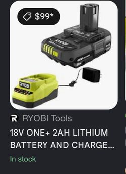 RYOBI 18 v one BATTERY AND CHARGER BRAND NEW IN THE BOX