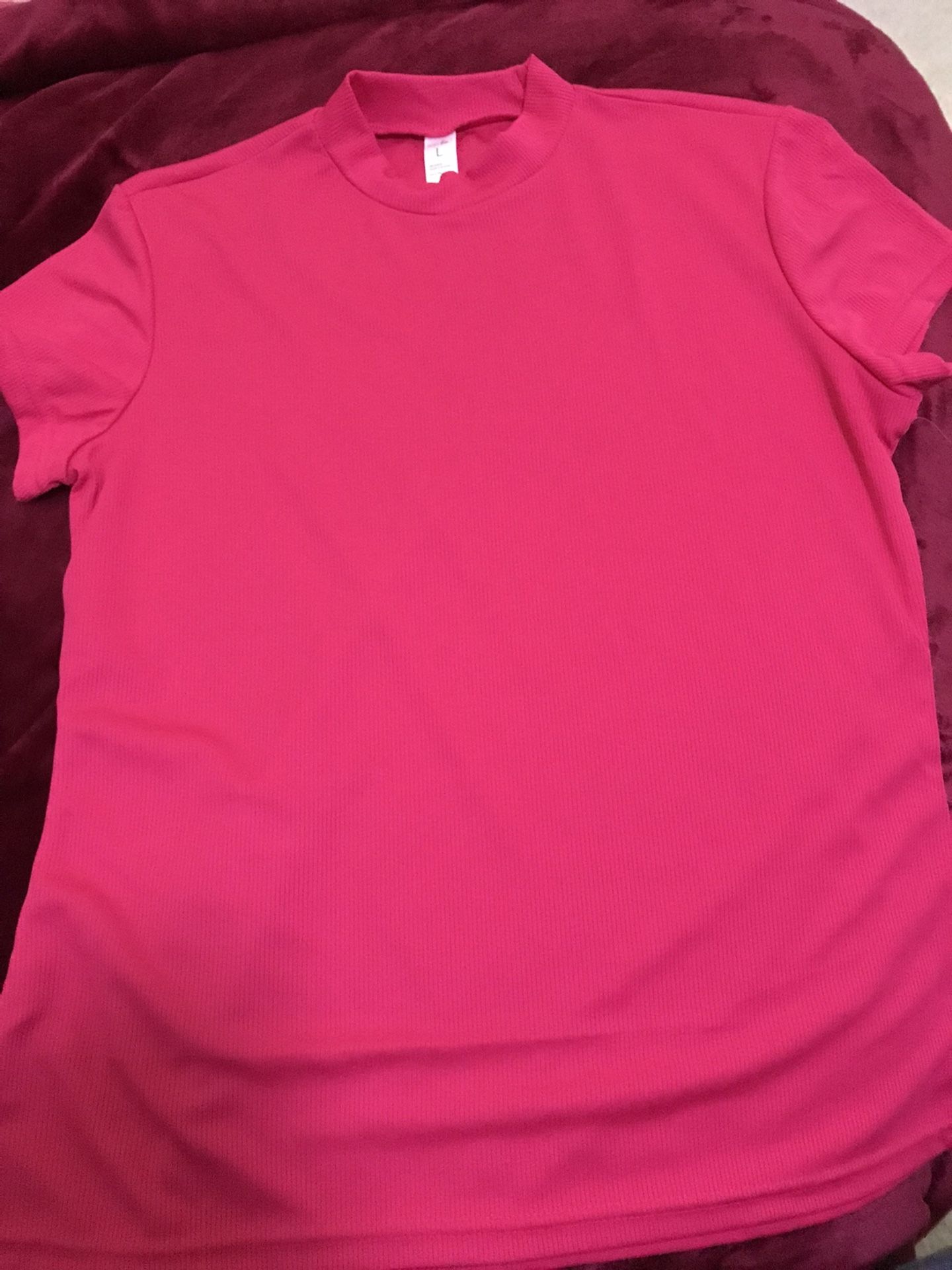 New Ladies Just Me Pink Shirt Size Large 