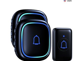 Doorbell with 2 Receivers IP66 Waterproof 1000ft Range Door Bell for Classroom Teachers with 66 Ringtones NEW Model