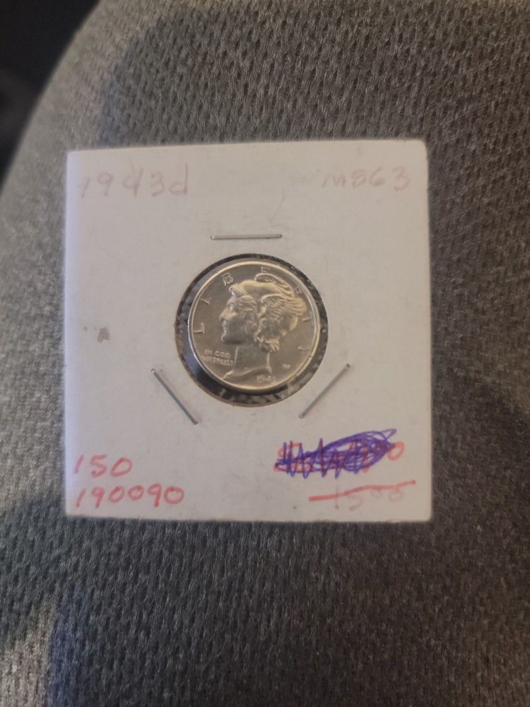 1943 D Mercury Dime High Grade Full Bands
