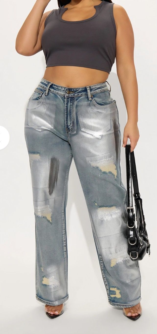 Foil Denim Jeans