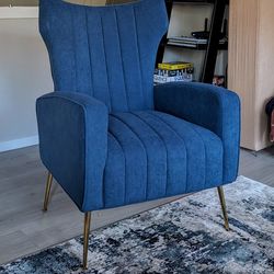 Floreal Velvet Wingback Chair - Brand New 