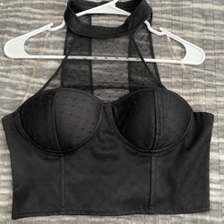 Sheer Halter Crop Top (size M)