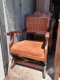 Antique Tufted Chesterfield Rocker Chair