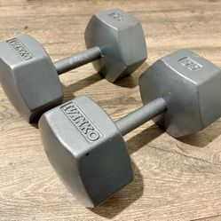 Vintage set.  (2) IVANKO Hex Dumbbells   55 lbs  Total: 110 lbs  $1.8 per pound.