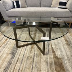 Modern Glass and Metal Coffee Table