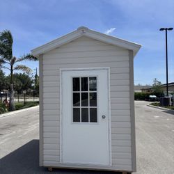 6x8 Mountaineer Shed (White/Mocha/Galvalume)