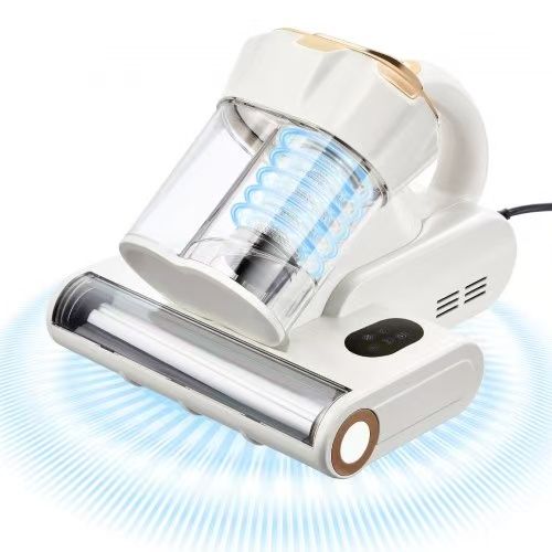 Mattress vacuum cleaner, 550 watts, powerful 18 kPa suction, double water tank, HEPA filter, heating, ultrasonic technology and cleaning lamp, hand, f