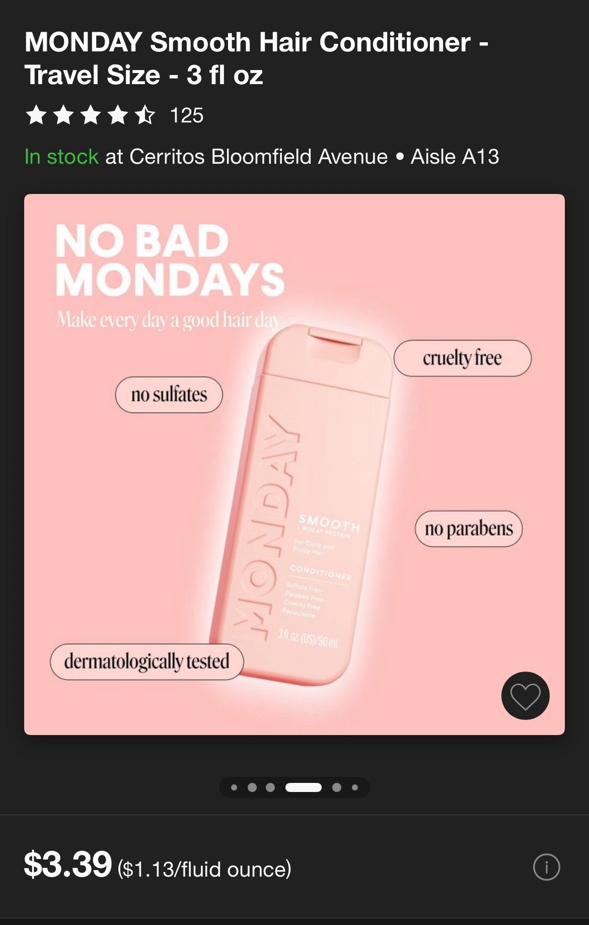 MONDAY SMOOTH + WHEAT PROTEIN For Curly and Frizzy Hair CONDITIONER Travel Size LOT