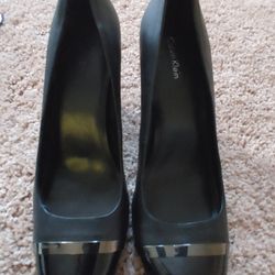 Calvin Klein Black Patent Heels 9.5