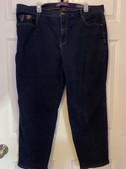 Floral Embroidery Pocket Jeans Pants Size 20