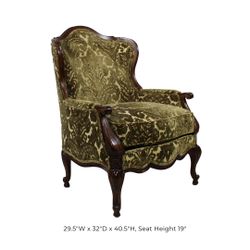 Green And Tan Vintage Pattern Lounge Chair 