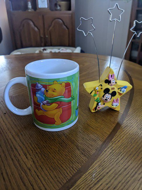 Disney Winnie The Pooh Coffee Cup And Disney Photo Holder