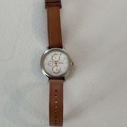 Fossil ES3523 Leather Strap Watch – Multifunction – Neutral Dial