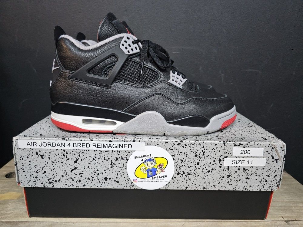 Air Jordan 4 Bred Reimagined Size 11 Excellent Condition