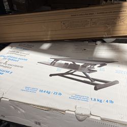 Seville Classics airLIFT PRO 35.4" Electric Sit-Stand Desk Riser with USB Charging Port & Tablet Slot