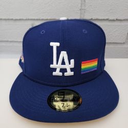 New Era Los Angeles Dodgers Pride Flag Patch 59FIFTY FITTED Hat  Size 7 3/4