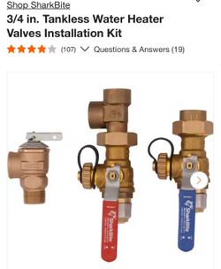 SharkBite 3/4 in. Tankless Water Heater Valves Installation Kit