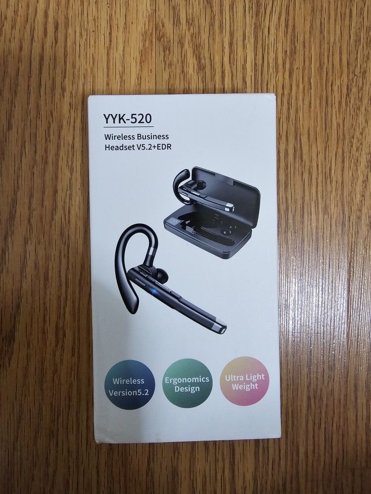 Bluetooth Headset, 100Hrs Talk Time Dual Noise Cancellation Wireless Earpiece