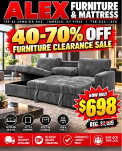 Gray Corduroy Sectional Sofa with Storage