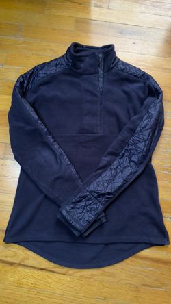 Athleta Women’s Black Fleece Quilted Half-Zip Pullover Size M