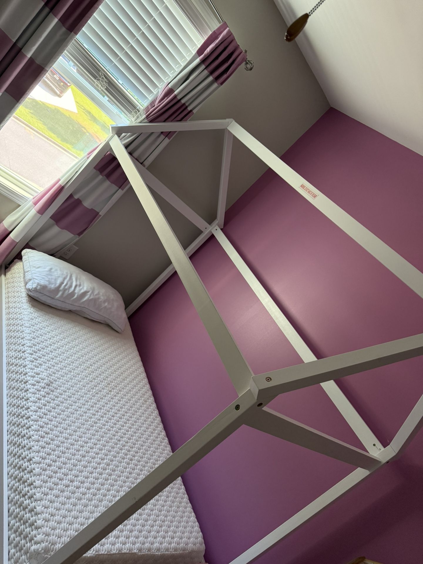 Bed Frame With Mattress And Table And Chair