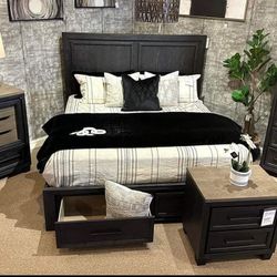 Foyland Black Bedroom Set Queen or King Bed Dresser Nightstand Mirror Chest Options With İnterest Free Payment Options 