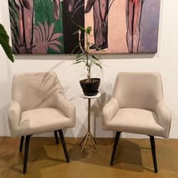 Pair Of Upholstered Swivel Counter Stools