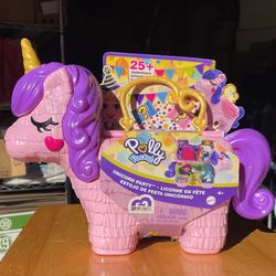 Polly Pocket Unicorn Party Girl Gift Large Compact, Polly & Lila Dolls & 25+ Surprises