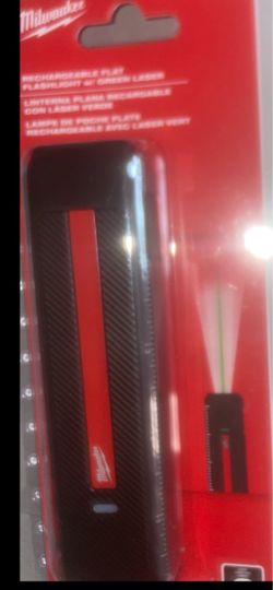 Milwaukee  flat rechargeable flashlight and green laser