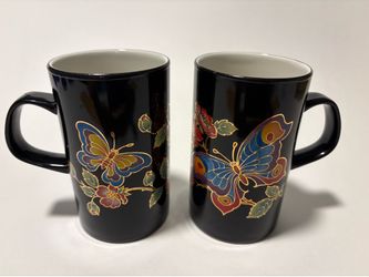 Hawaii Dunoon White Stoneware Butterfly Mugs Scotland Quality