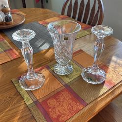 Waterford Crystal  Vase  Shannon Crystal Candle Sticks
