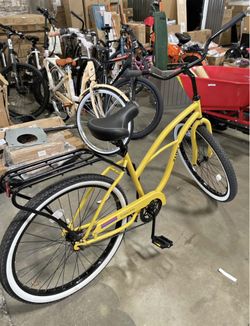 New 26 Inch Single Speed Bicycles, Multiple Colors Adult Beach Cruiser Bikes, Steel Frame, Rear Coas