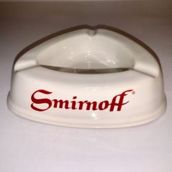Vintage White Porcelain Smirnoff Ashtray