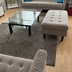 Sofa Set (2 Chairs + 3 Seater sofa) With Cofee table And Ottoman