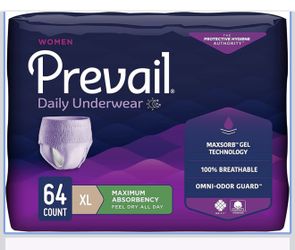 $40 Prevail Proven X-Large Pull-Up Womens Adult Diaper Protective Underwear 64 Count