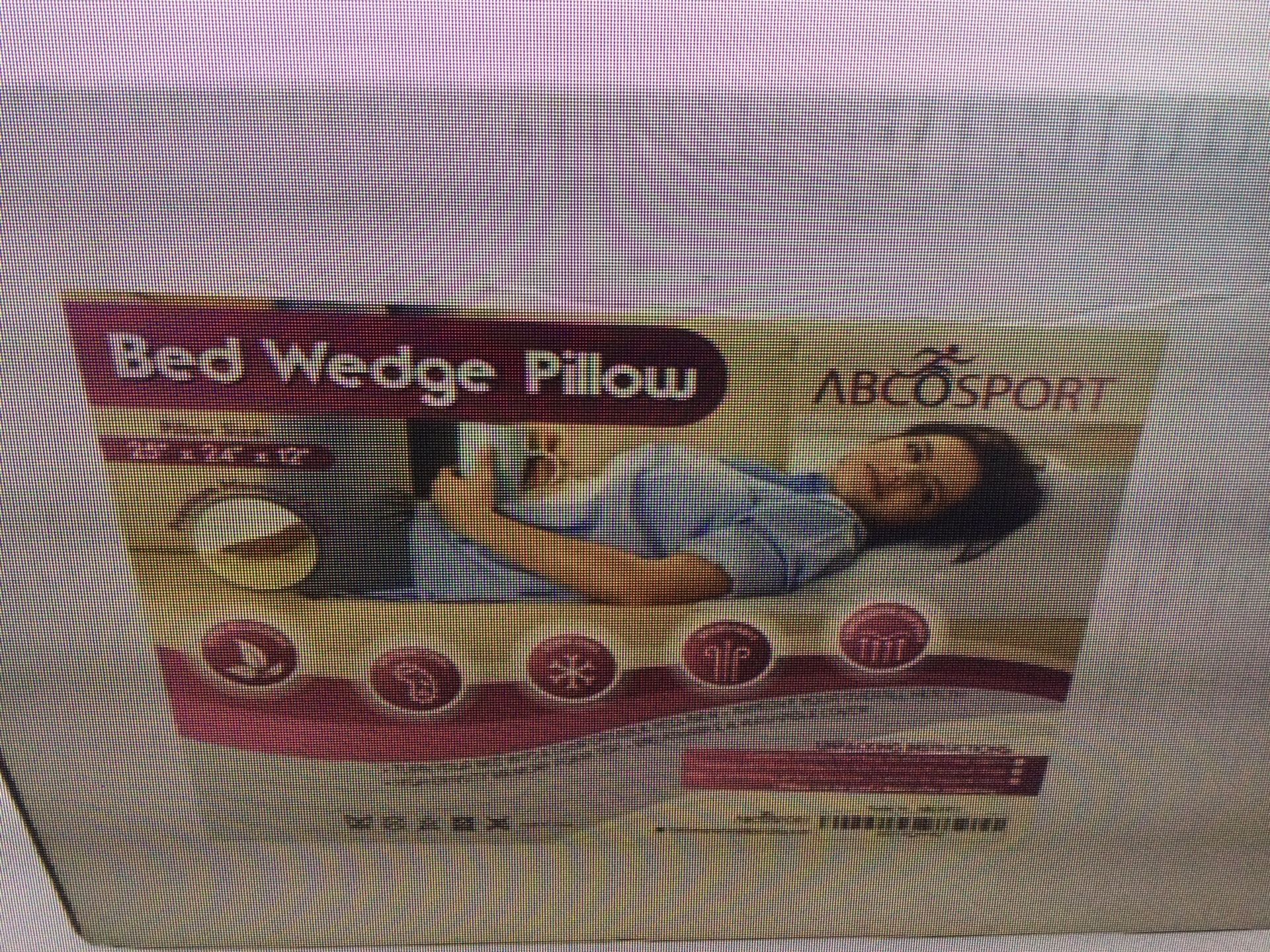 2 SETS ABCO TECH BED PILLOW WEDGE FOR SLEEPING-MEMORY FOAM TOP- REDUCE NECK AND BACK PAIN,SNORING,ACID REFLUX,