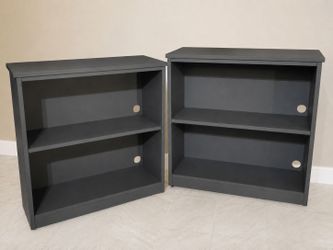 Refinished Solid Wood Bookcases – Set of 2