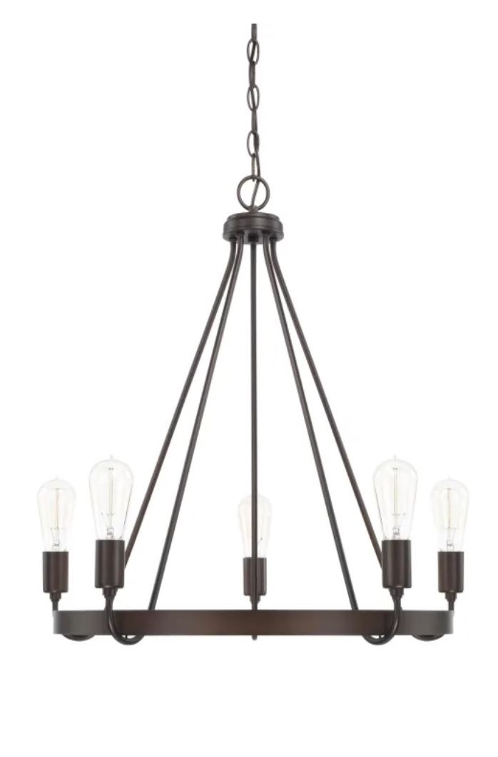 Capital Lighting Tanner, 5 Light 27 Inch Wide Chandelier