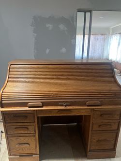 Oak Roll Top Desk