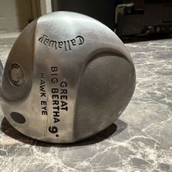 Right Handed Men’s Callaway Great Big Bertha Hawk Eye 9 Degree Golf Club Driver