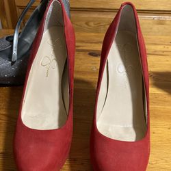 Red Heels Size 8 Jessica Simpson Worn Once