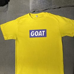 Yellow “GOAT” Graphic T-Shirt – Streetwear Style – Size S