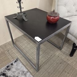 Black & Iron Square Side Table
