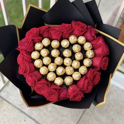 Valentines Roses And Chocolate
