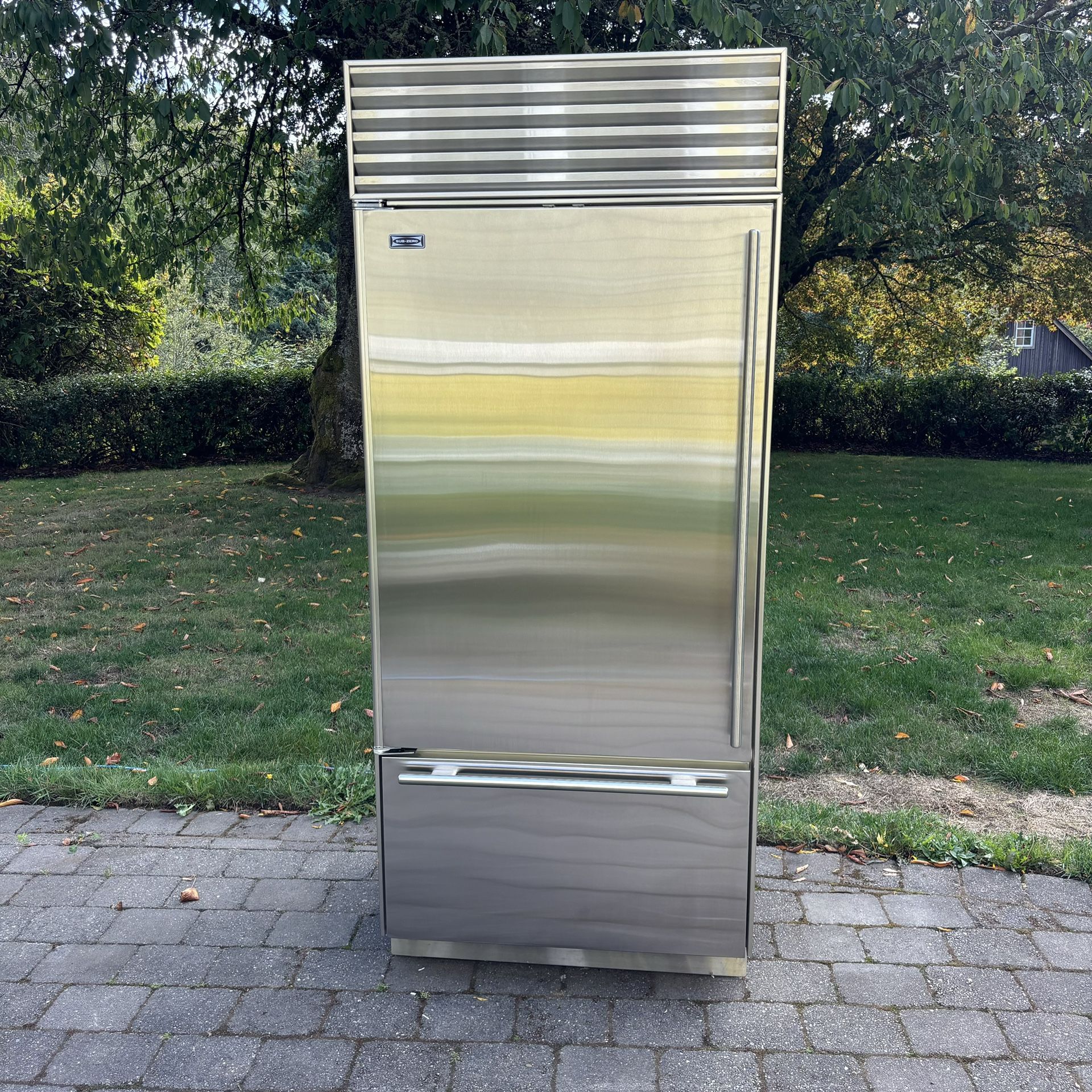 Delivered 36” Sub Zero 650/S 2 Built In Left Hinge Classic Over Under Refrigerator Freezer