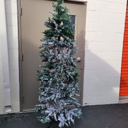 Christmas Tree 7ft With Lights Snow